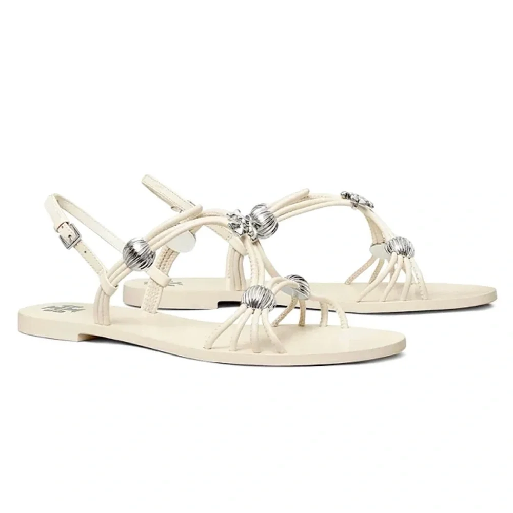 Tory Burch Capri Strappy Beaded Slingback Sandals